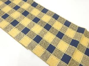 斜子織市松模様織出し名古屋帯